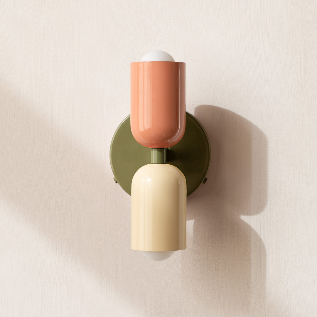 Modern Glass Wall Sconce with Double Cylinder