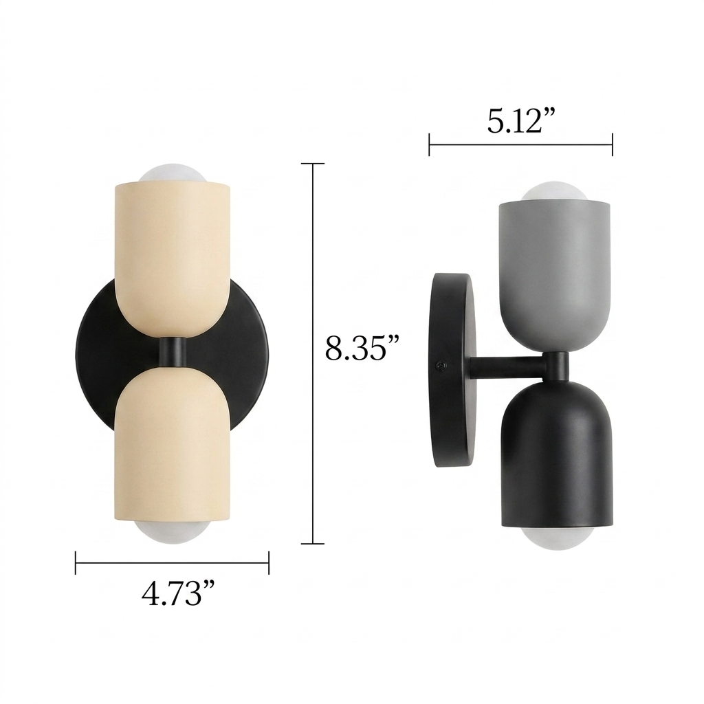 Modern Glass Wall Sconce with Double Cylinder