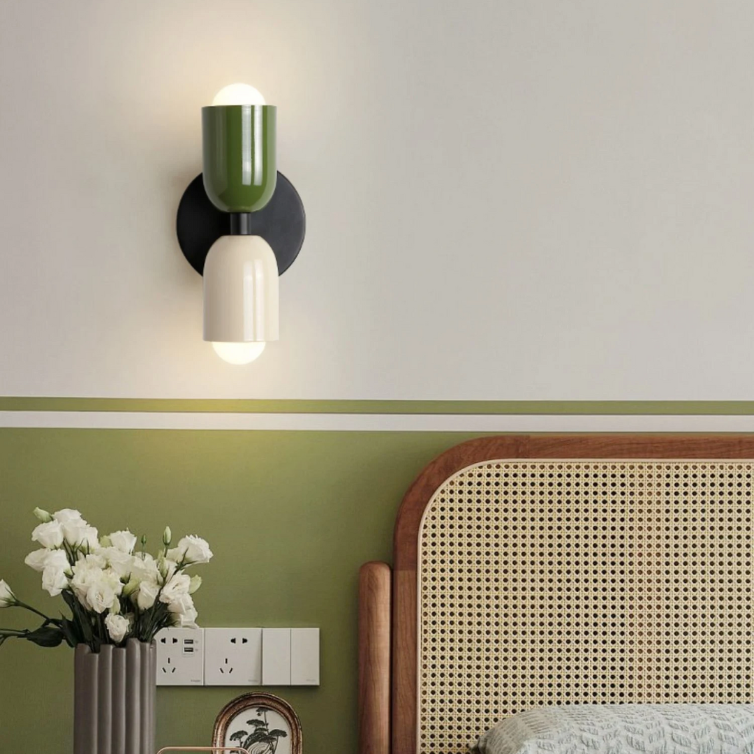 Modern Glass Wall Sconce with Double Cylinder
