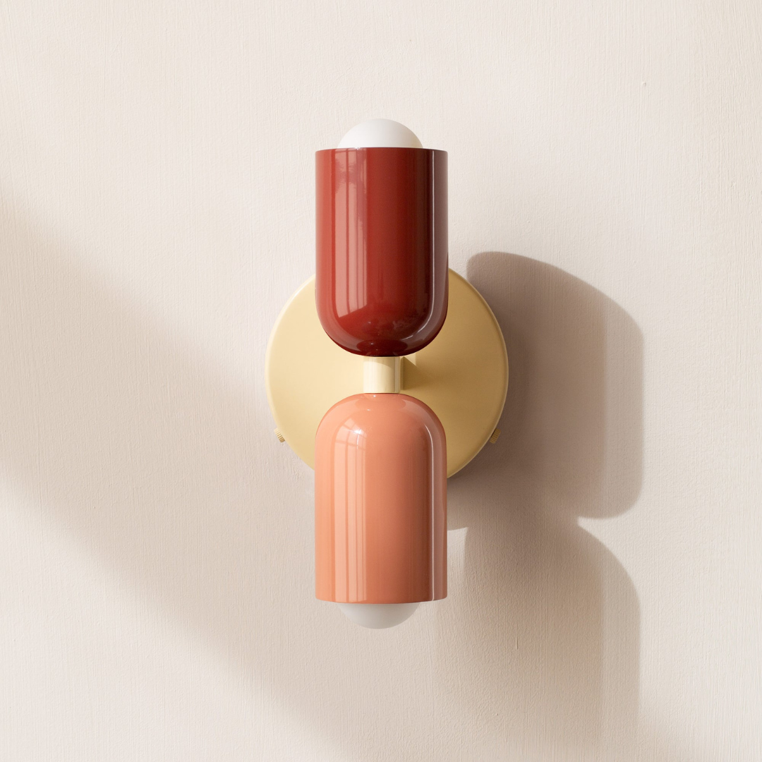 Modern Glass Wall Sconce with Double Cylinder
