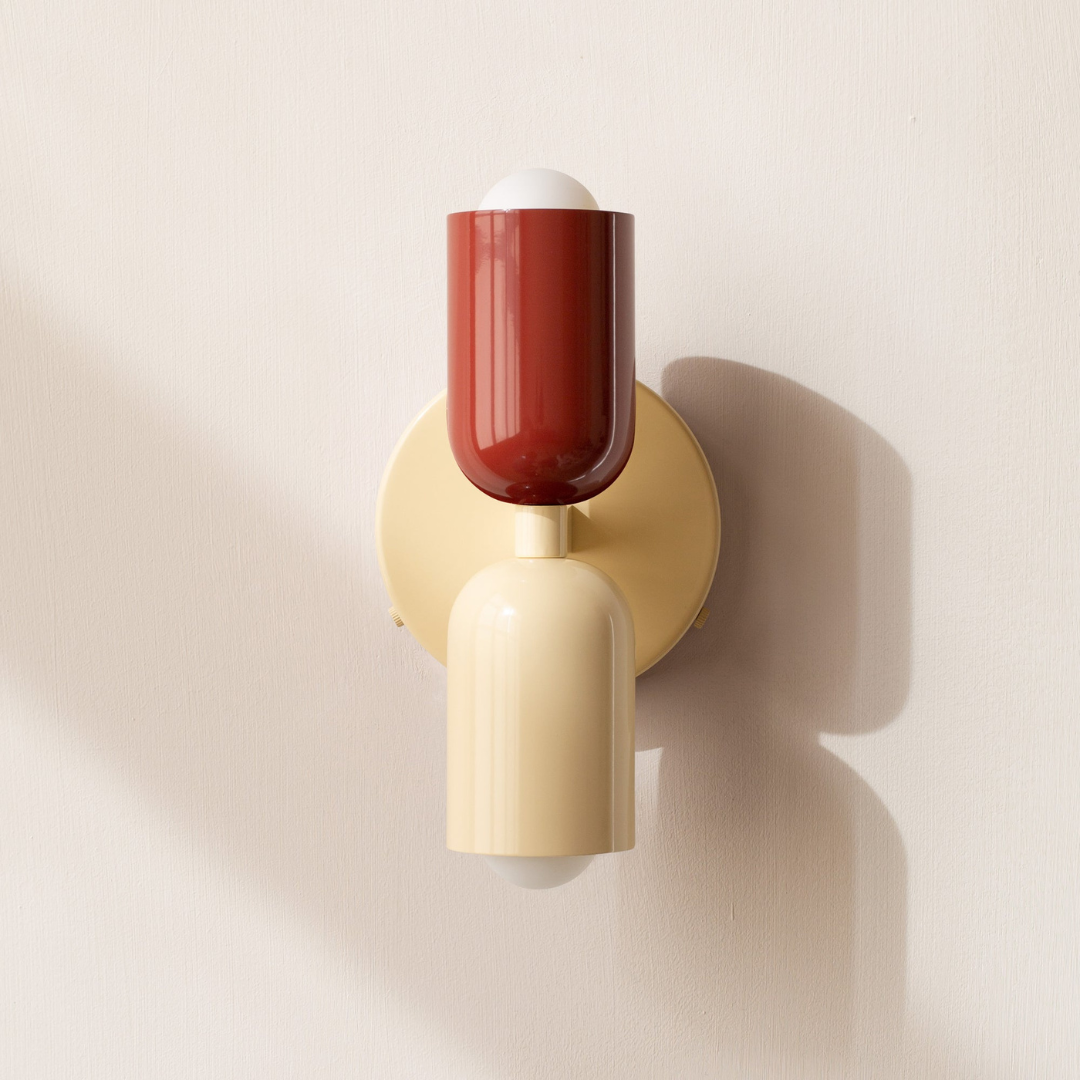 Modern Glass Wall Sconce with Double Cylinder