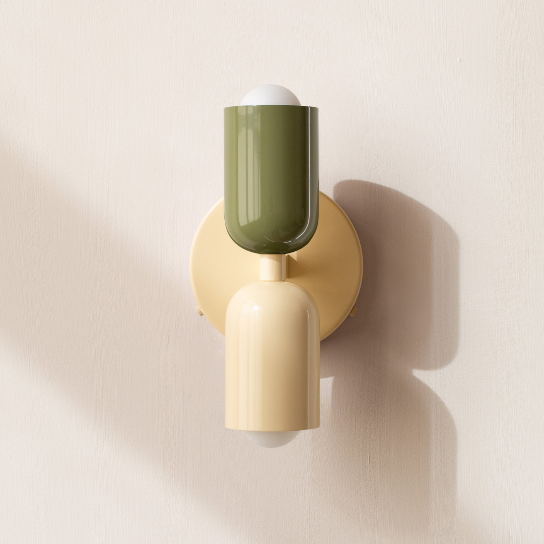 Modern Glass Wall Sconce with Double Cylinder