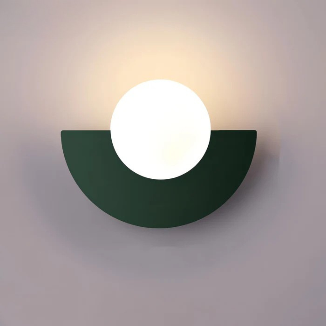 Modern Glass Wall Sconce with Half Moon Base