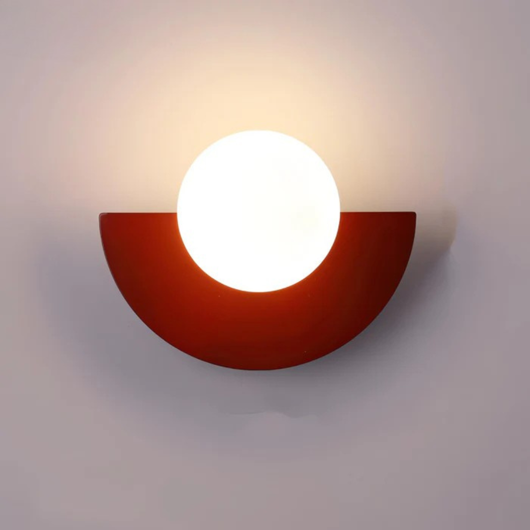 Modern Glass Wall Sconce with Half Moon Base
