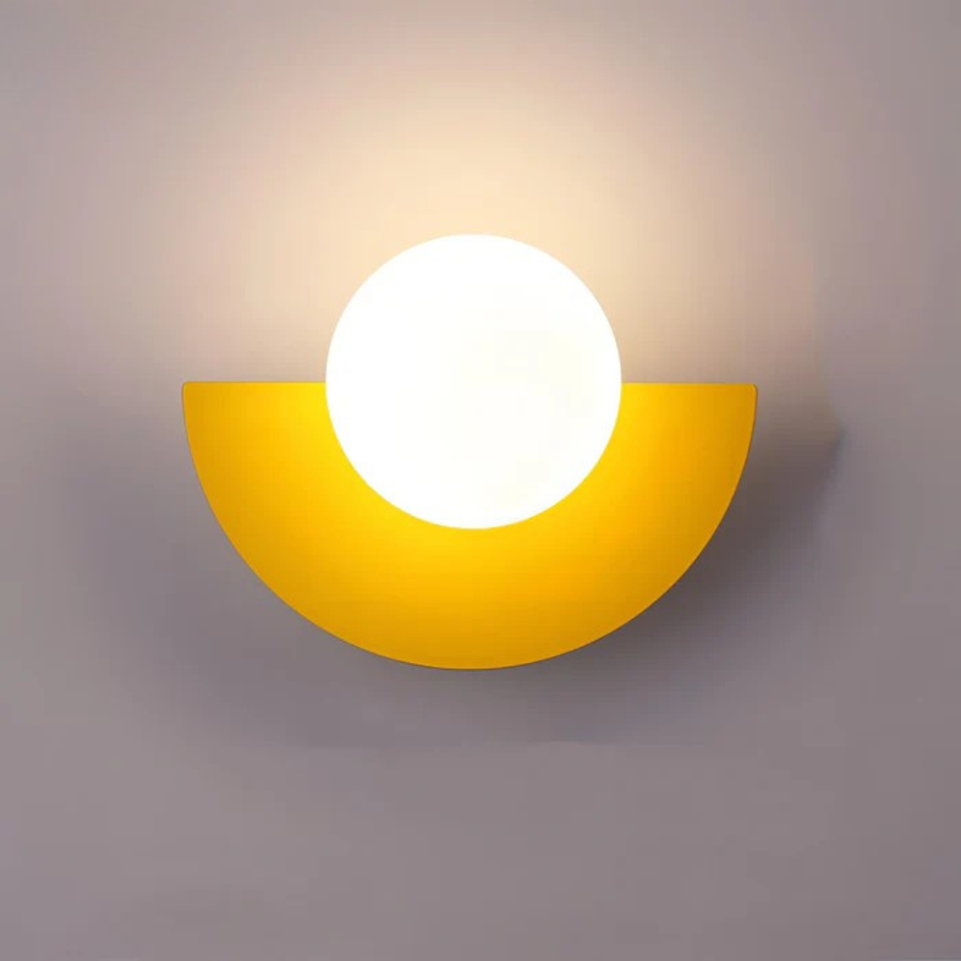Modern Glass Wall Sconce with Half Moon Base