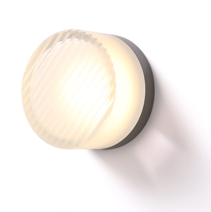 Modern Glass Wall Sconce with Round Halo Design
