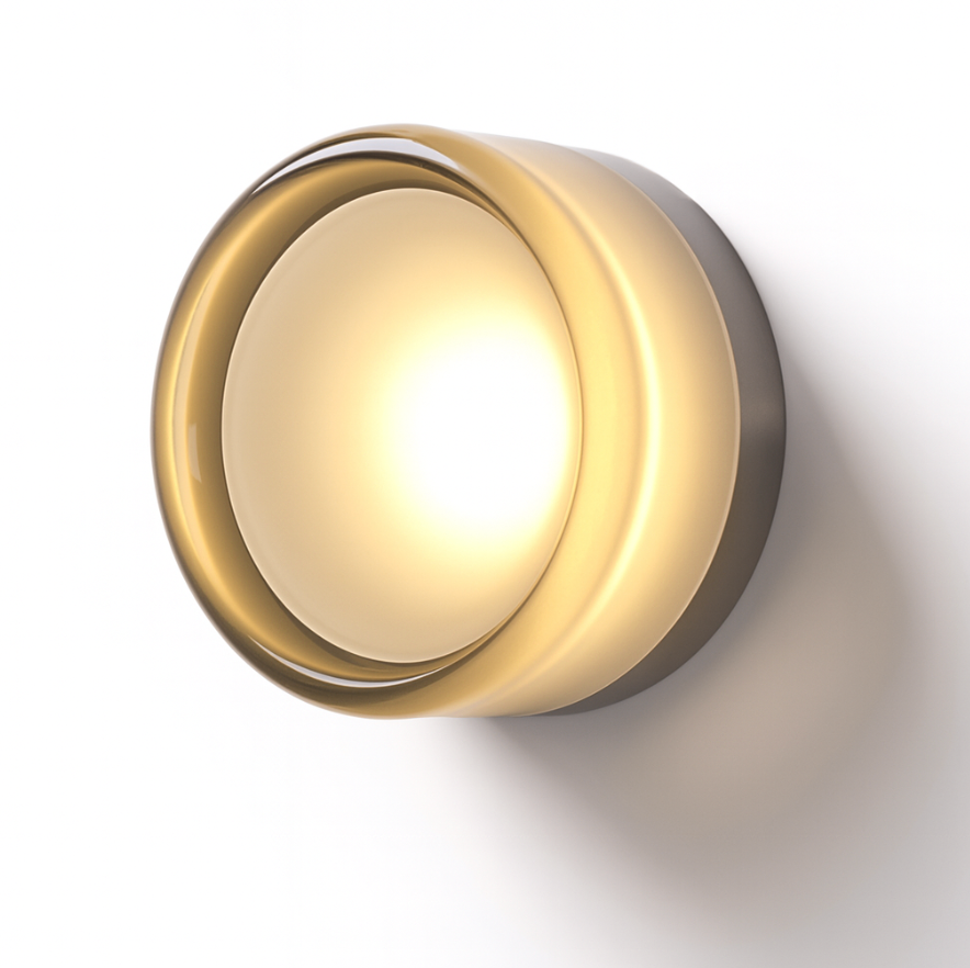 Modern Glass Wall Sconce with Round Halo Design