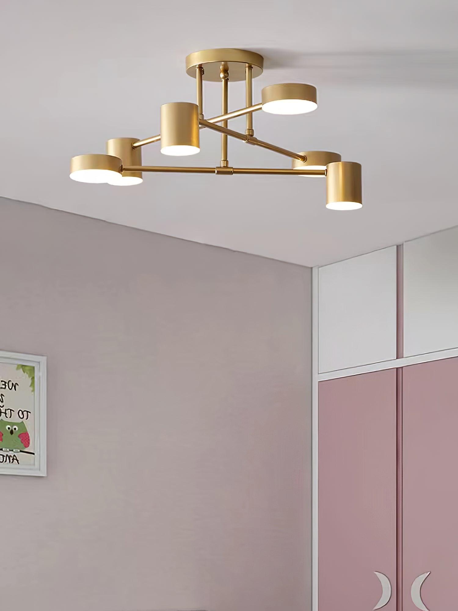 Modern Iron Ceiling Light with 6 LED Heads
