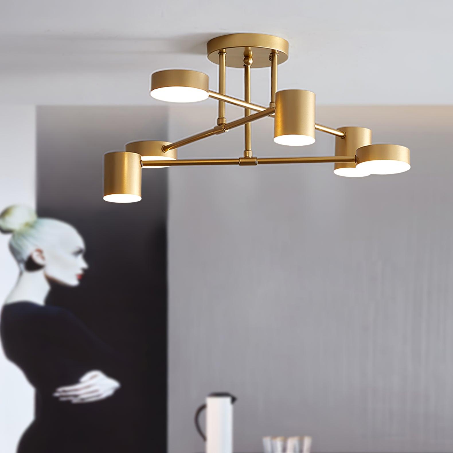 Modern Iron Ceiling Light with 6 LED Heads
