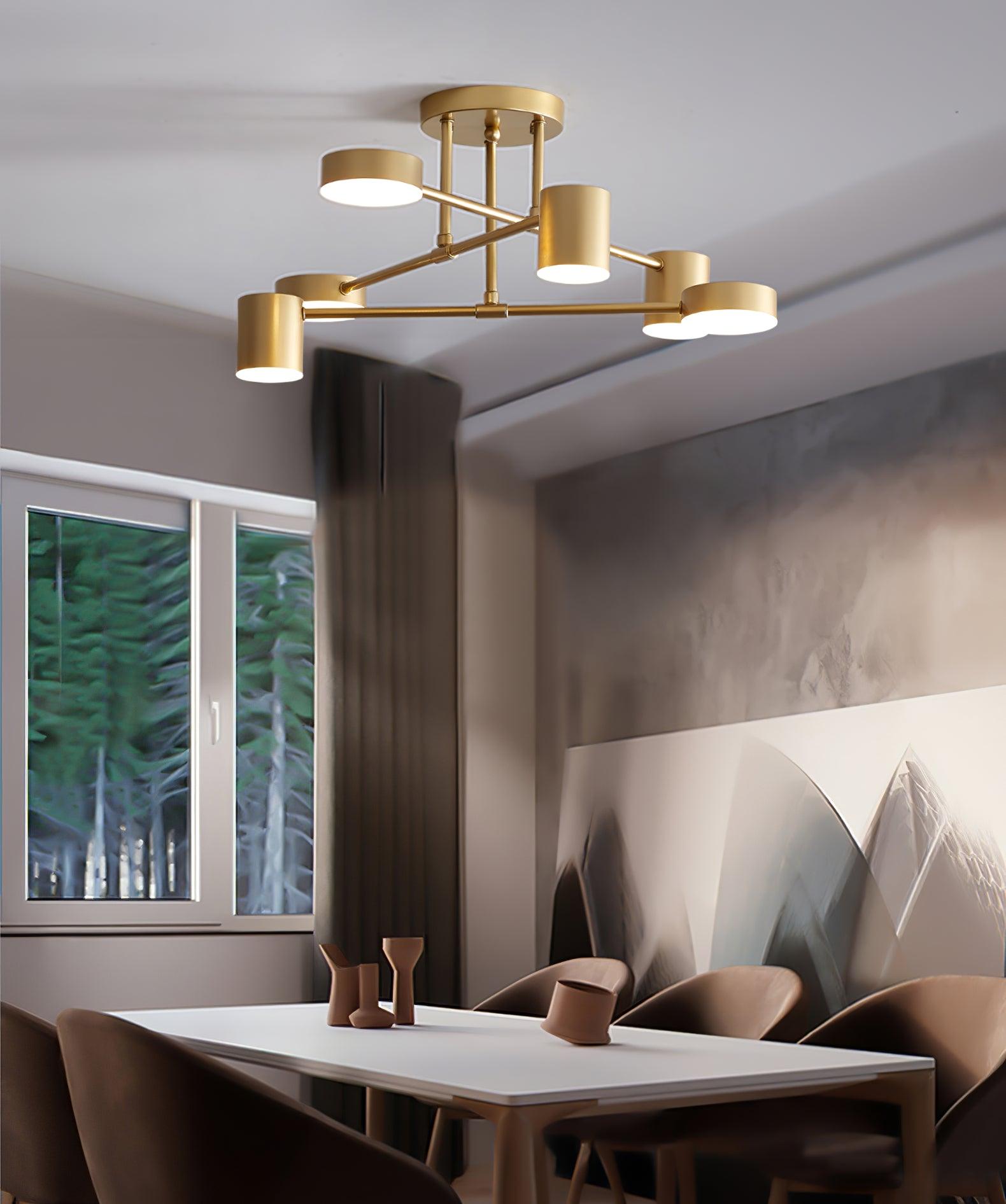 Modern Iron Ceiling Light with 6 LED Heads