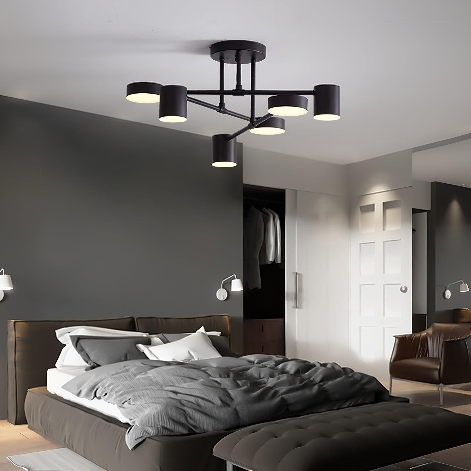 Modern Iron Ceiling Light with 6 LED Heads