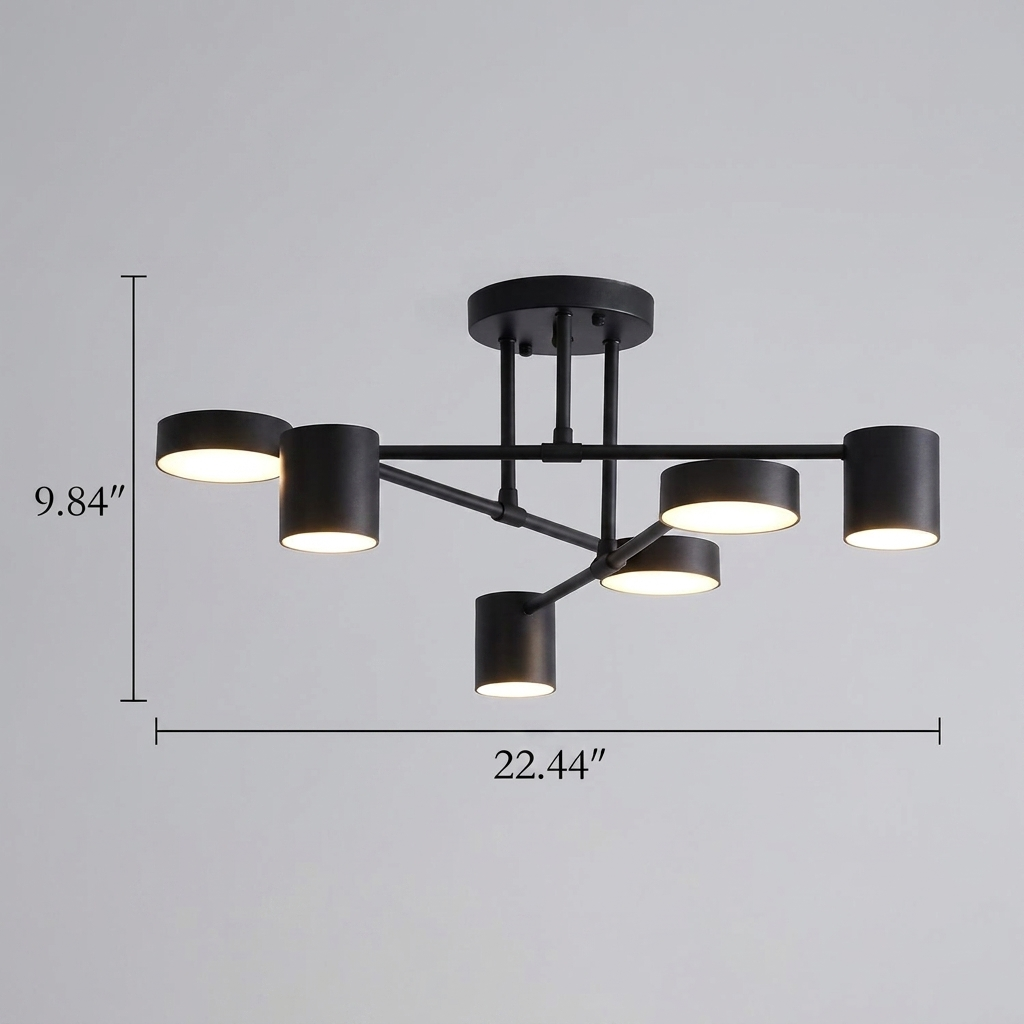 Modern Iron Ceiling Light with 6 LED Heads