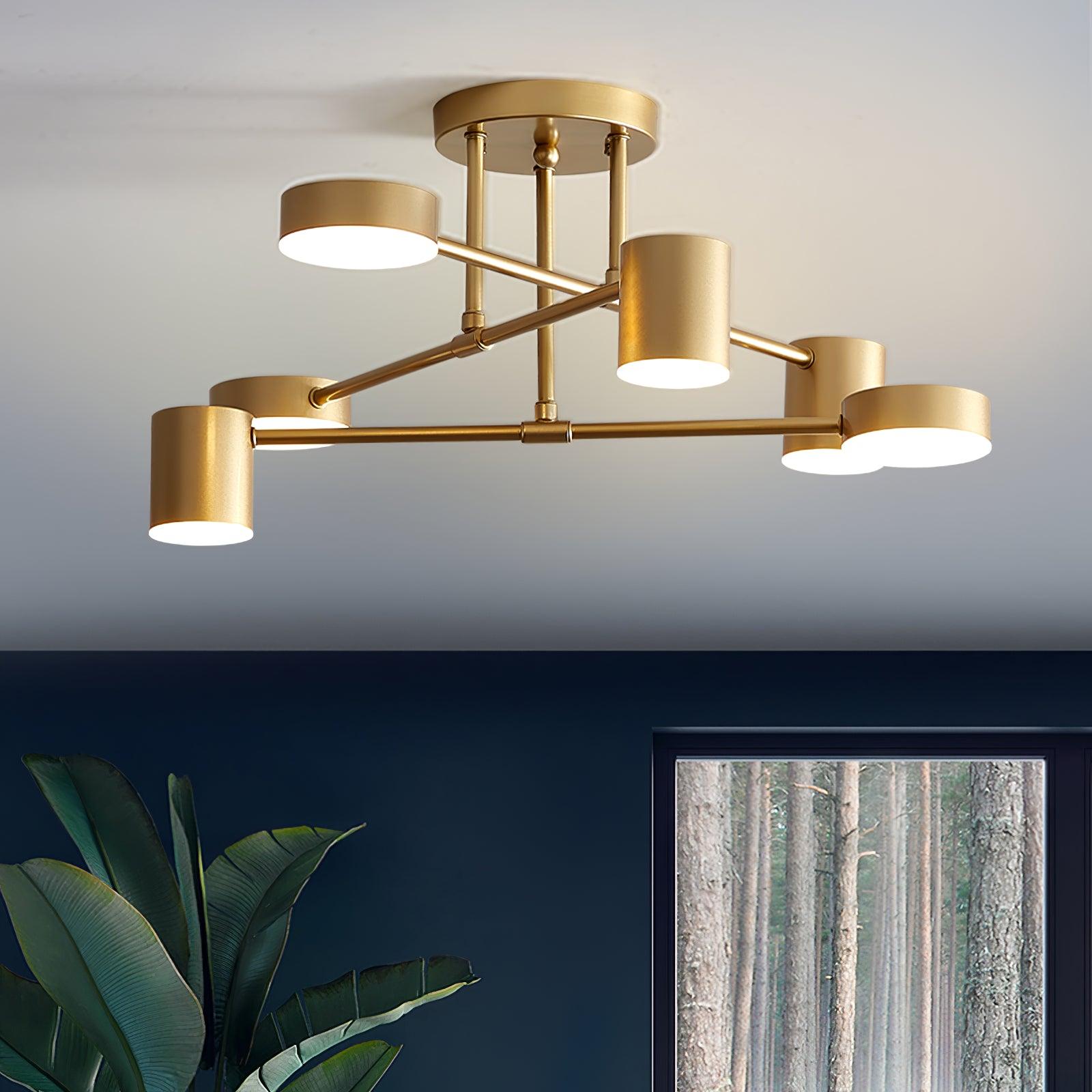 Modern Iron Ceiling Light with 6 LED Heads