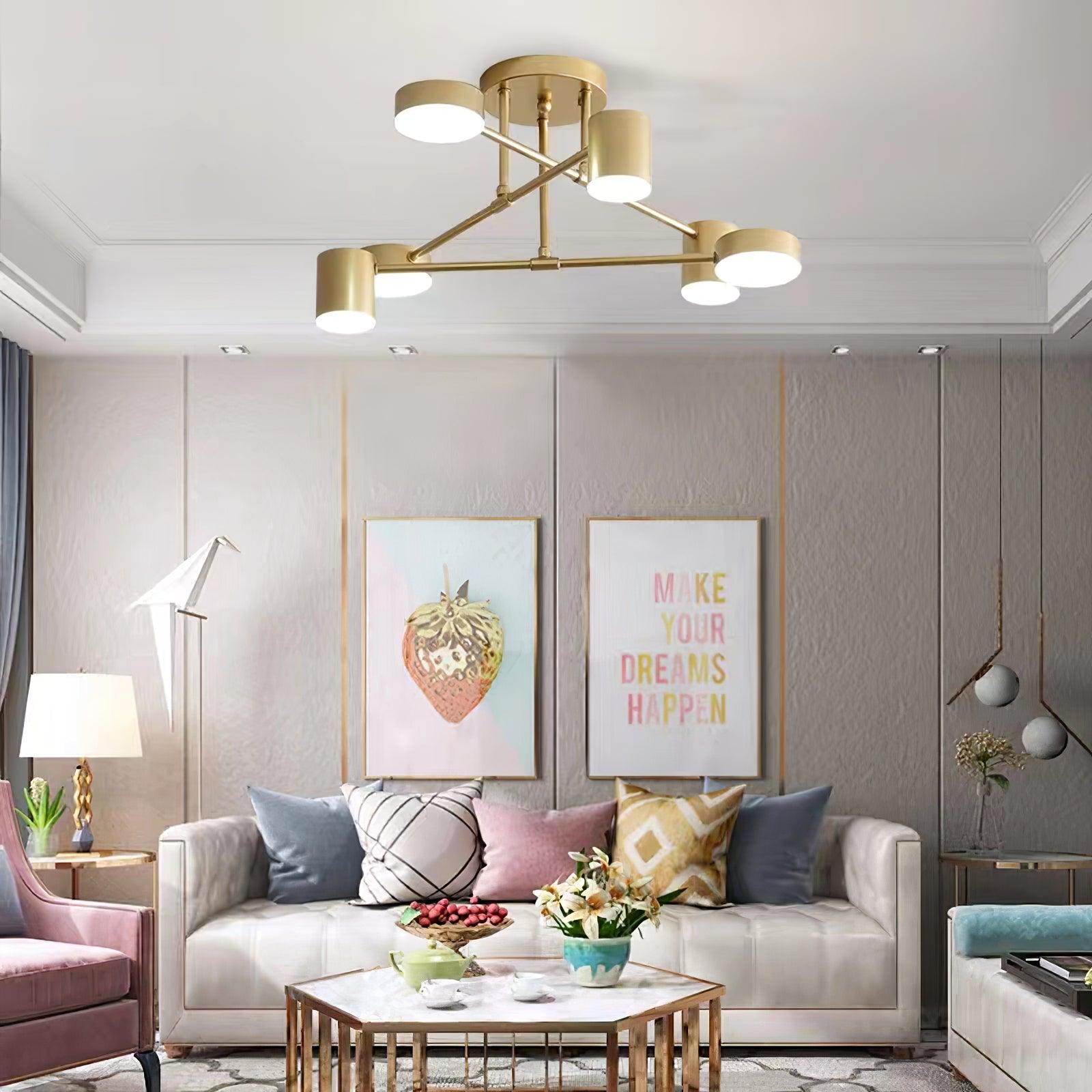 Modern Iron Ceiling Light with 6 LED Heads