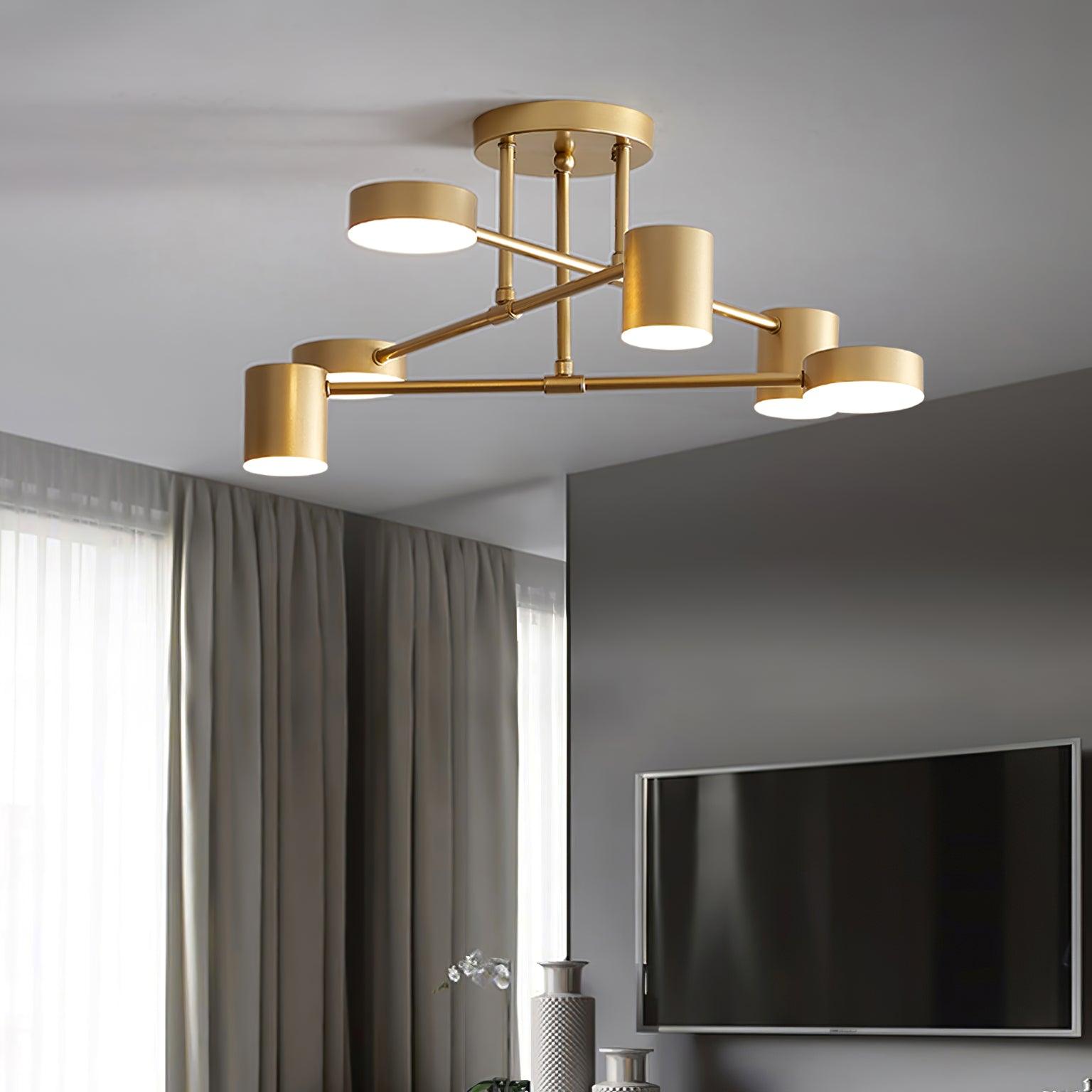 Modern Iron Ceiling Light with 6 LED Heads