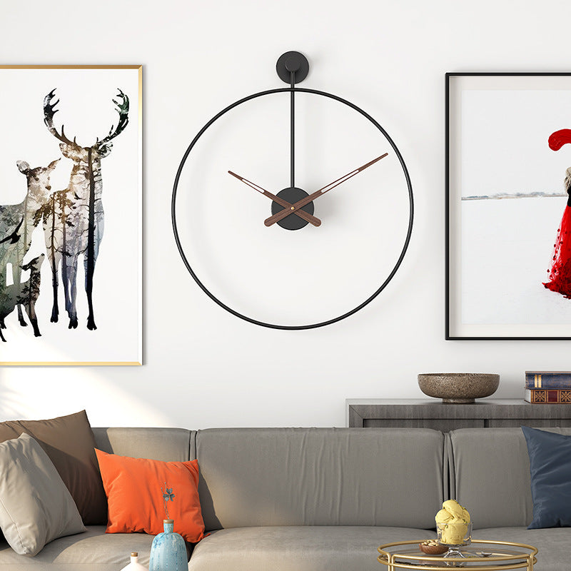 Modern Iron Wall Clock with Quartz Design