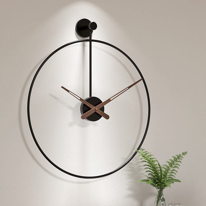 Modern Iron Wall Clock with Quartz Design