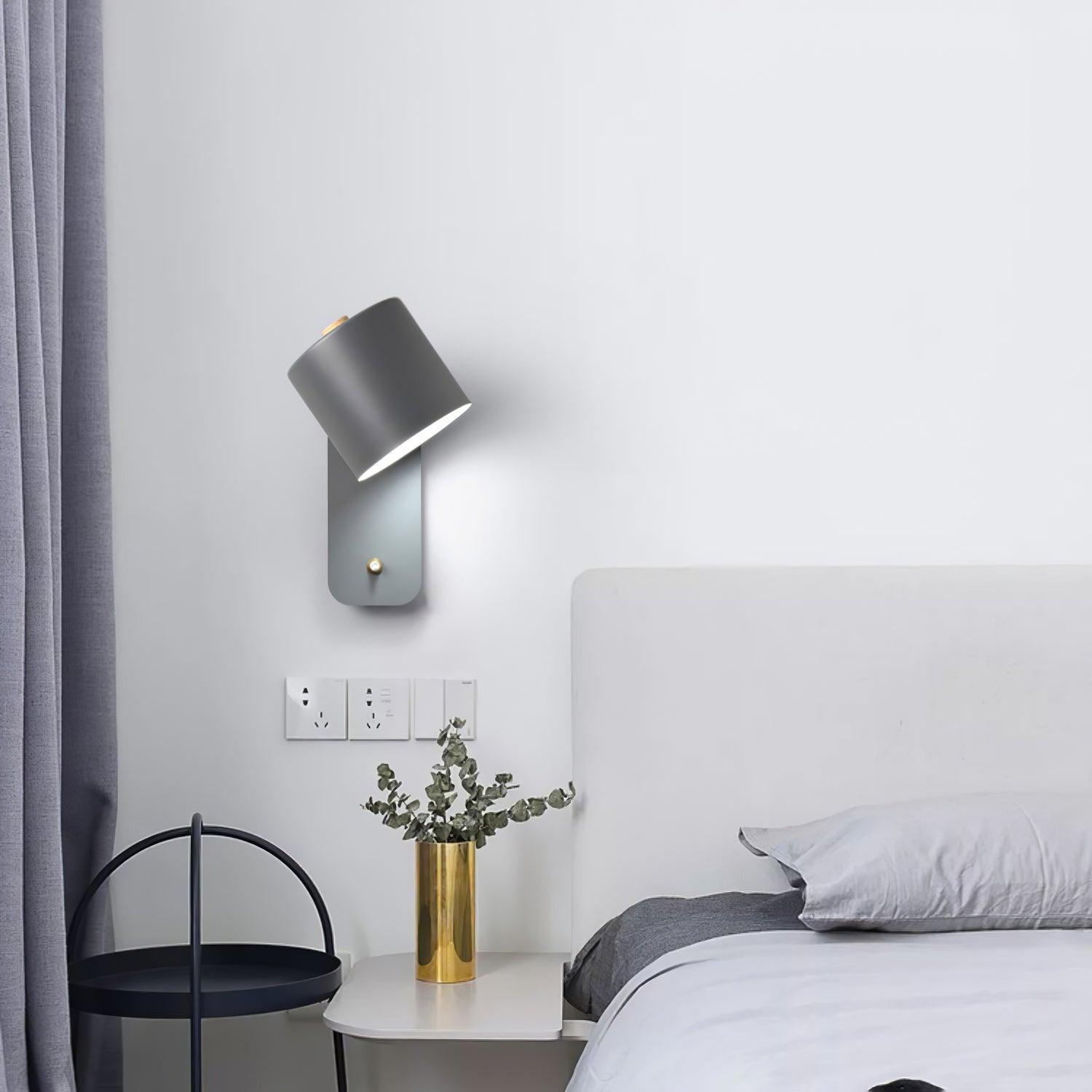Modern Iron Wall Sconce with Rotatable Cylinder