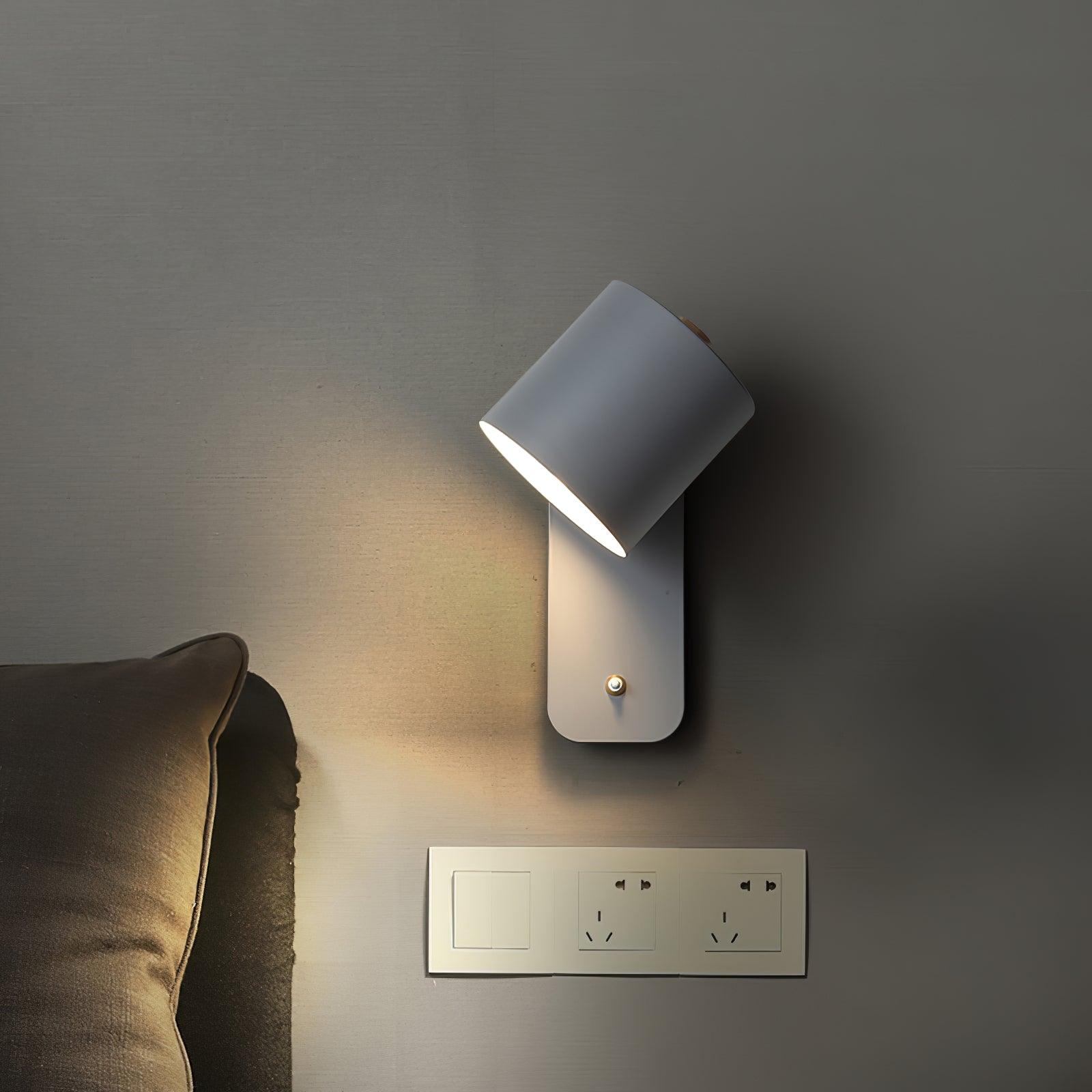 Modern Iron Wall Sconce with Rotatable Cylinder