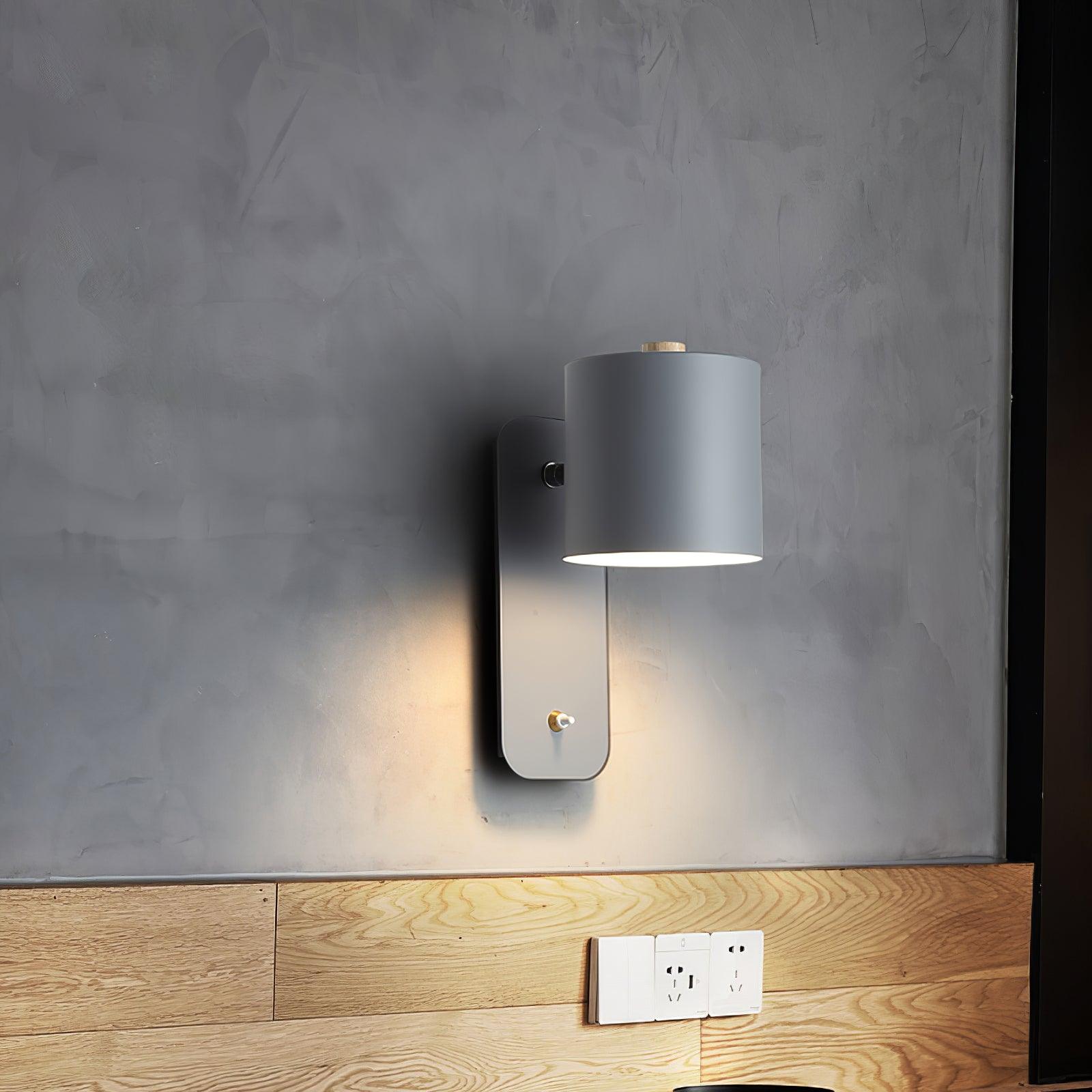 Modern Iron Wall Sconce with Rotatable Cylinder