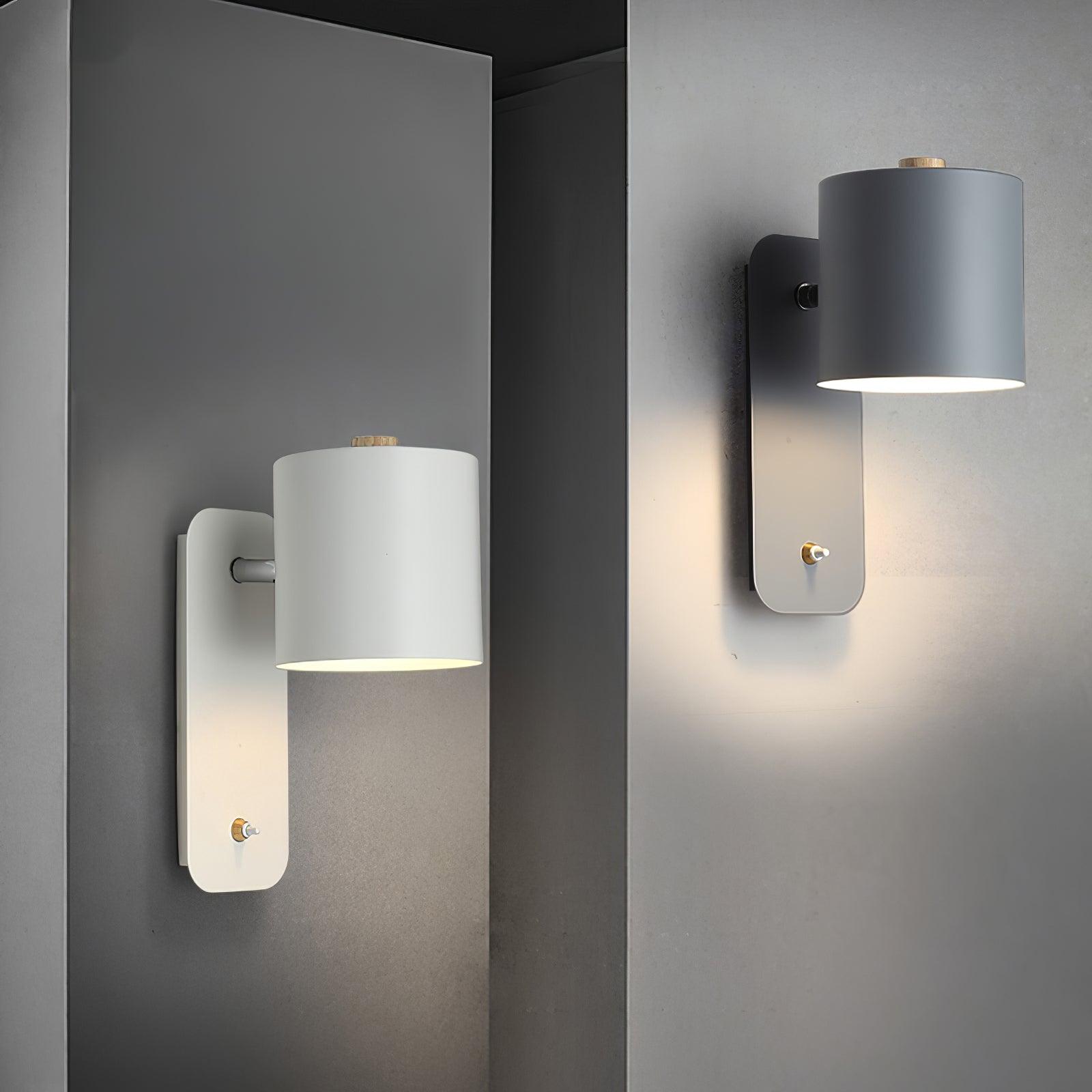 Modern Iron Wall Sconce with Rotatable Cylinder