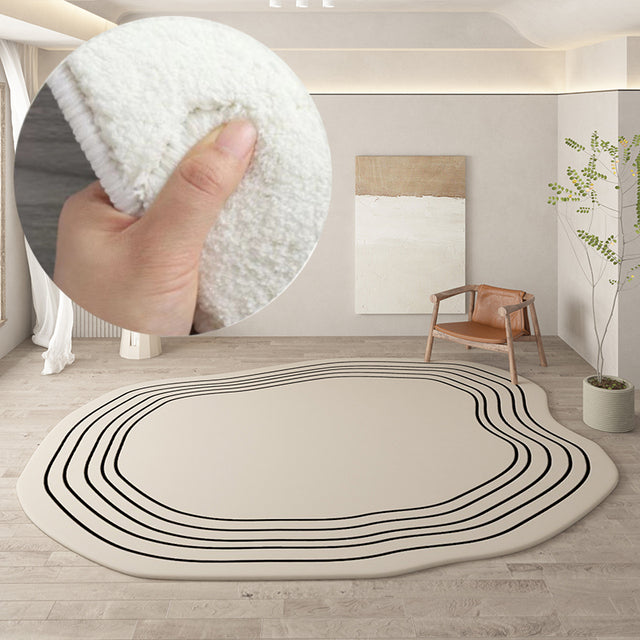 Modern Irregular Rug with Minimal Lines
