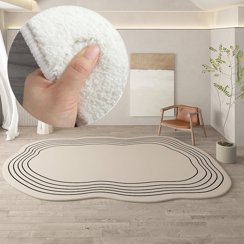 Modern Irregular Rug with Minimal Lines