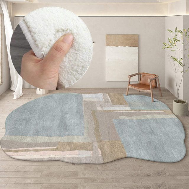 Modern Irregular Rug with Minimal Lines