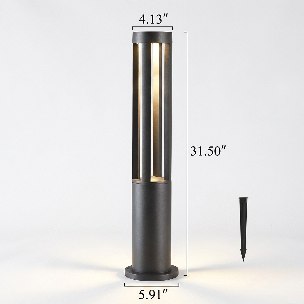 Modern Metal Garden Light with LED Glow