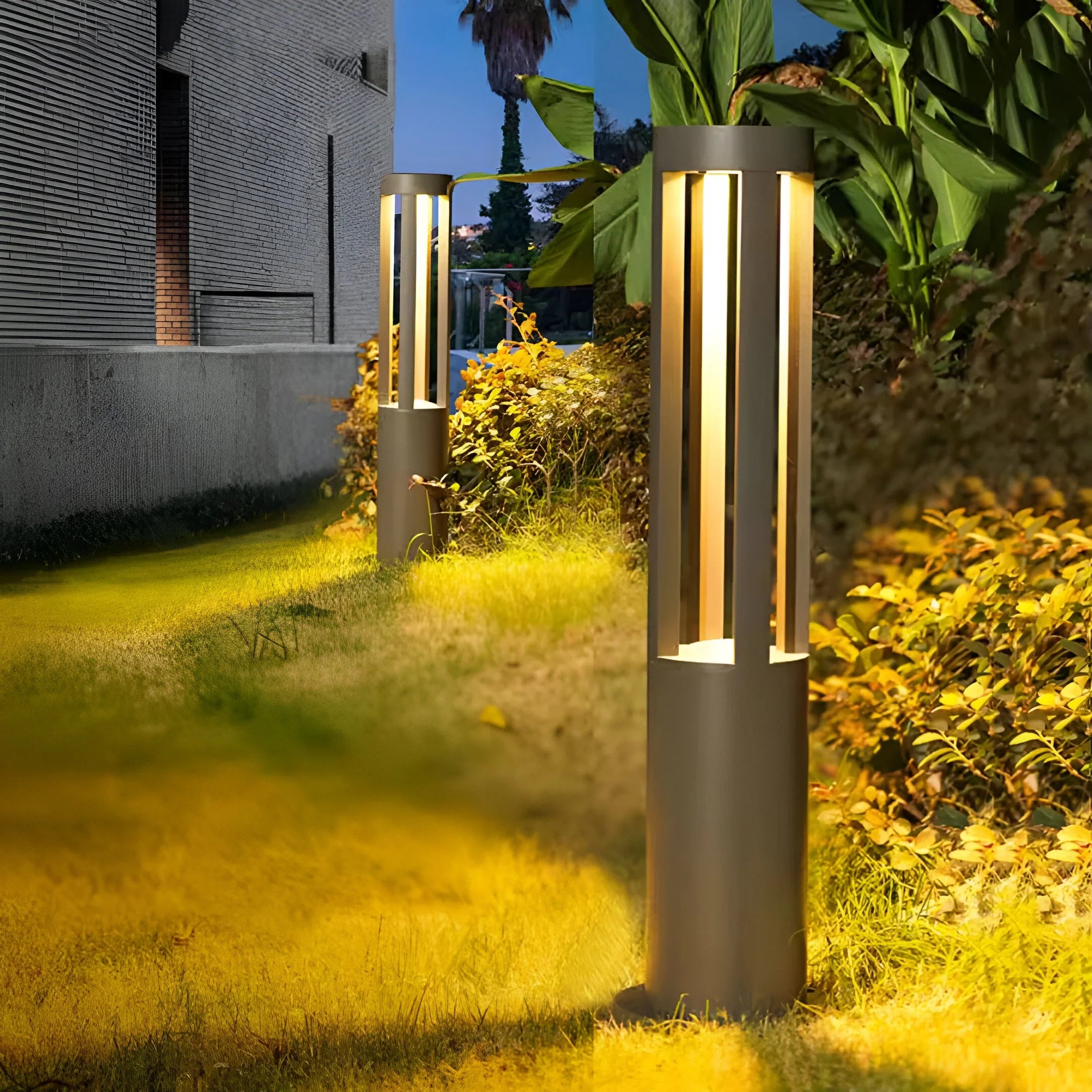 Modern Metal Garden Light with LED Glow