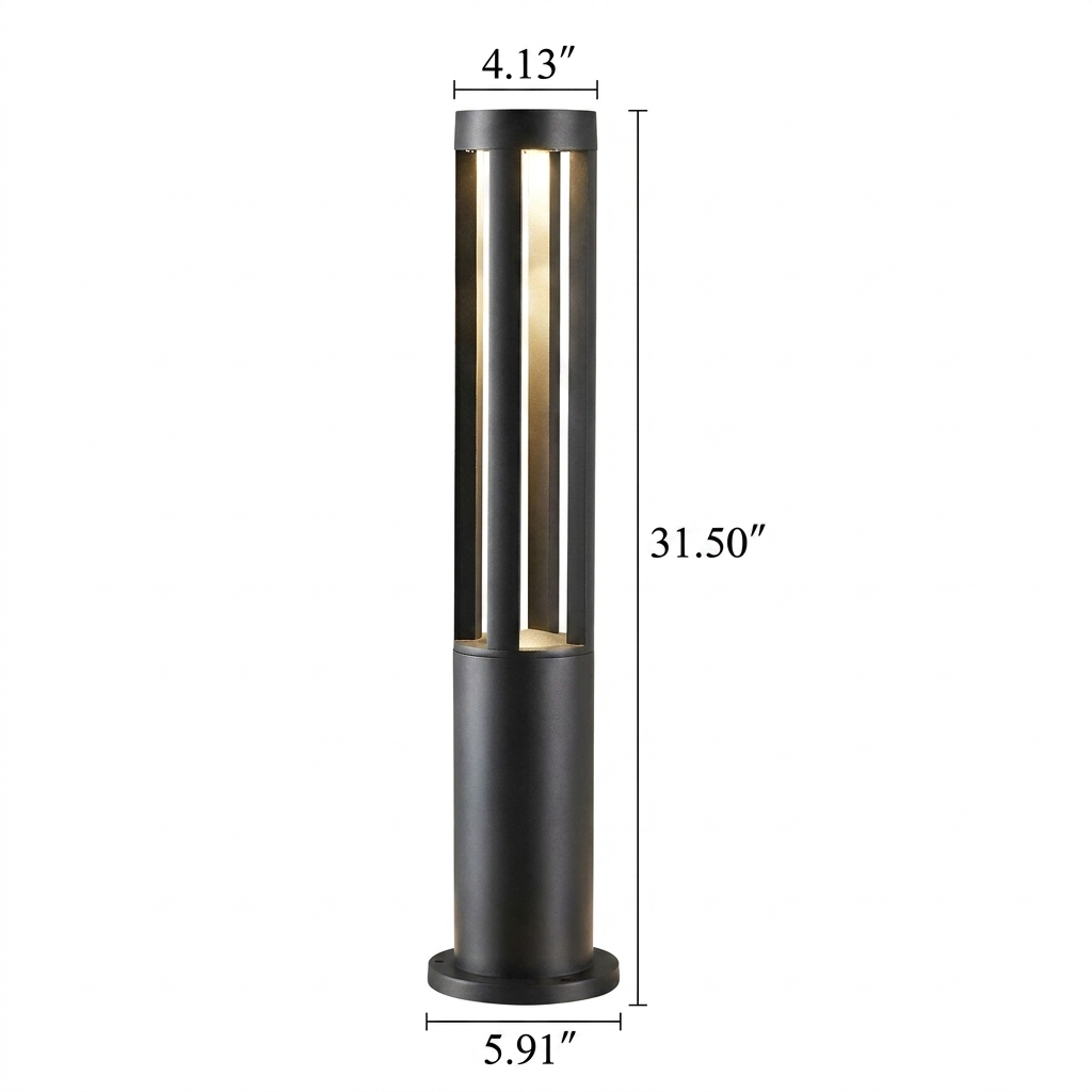 Modern Metal Garden Light with LED Glow