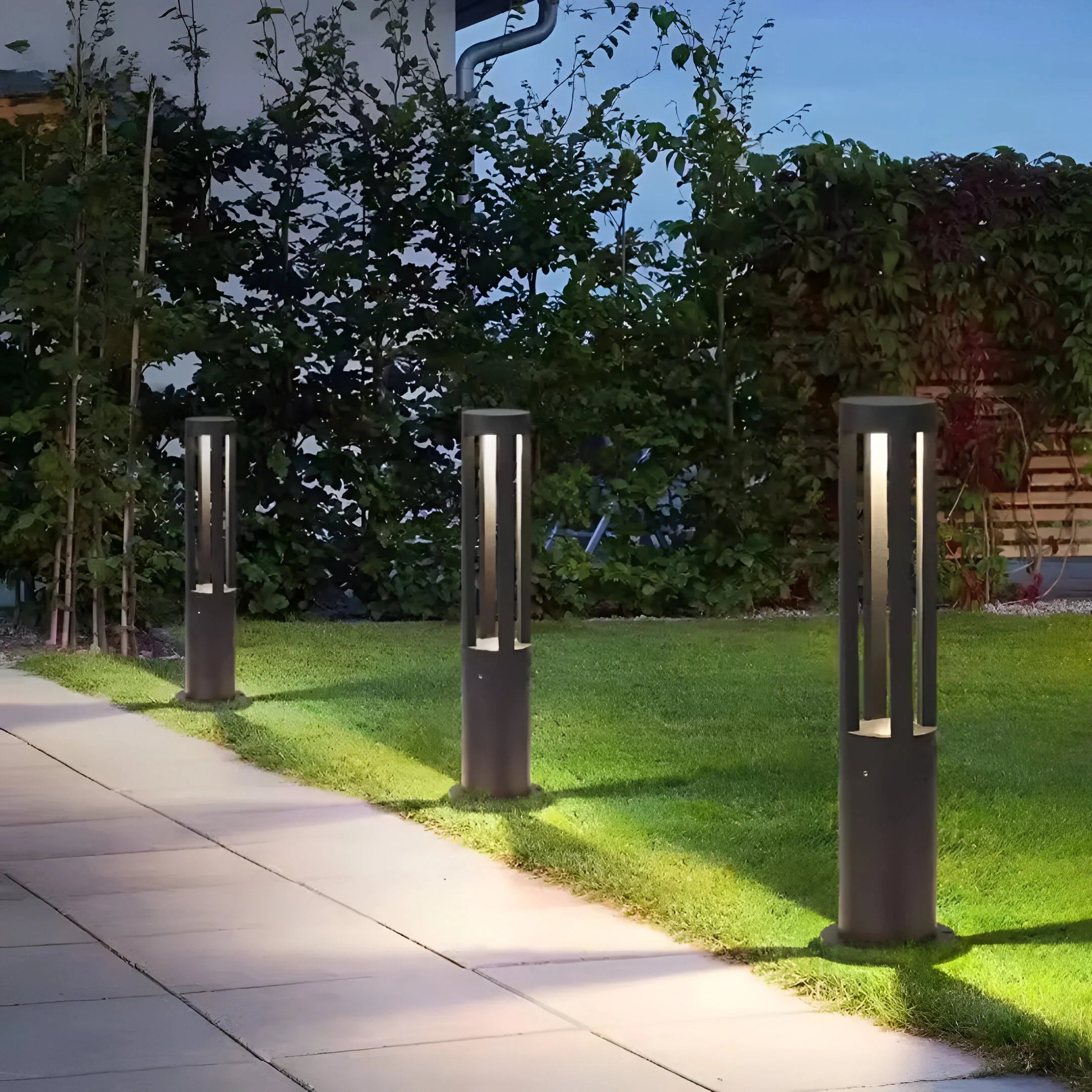 Modern Metal Garden Light with LED Glow