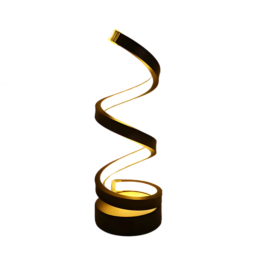 Modern Metal Spiral Table Lamp with LED Light