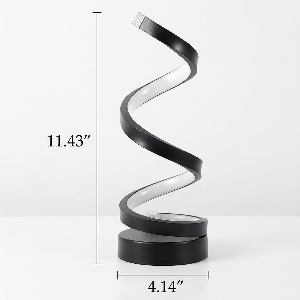 Modern Metal Spiral Table Lamp with LED Light