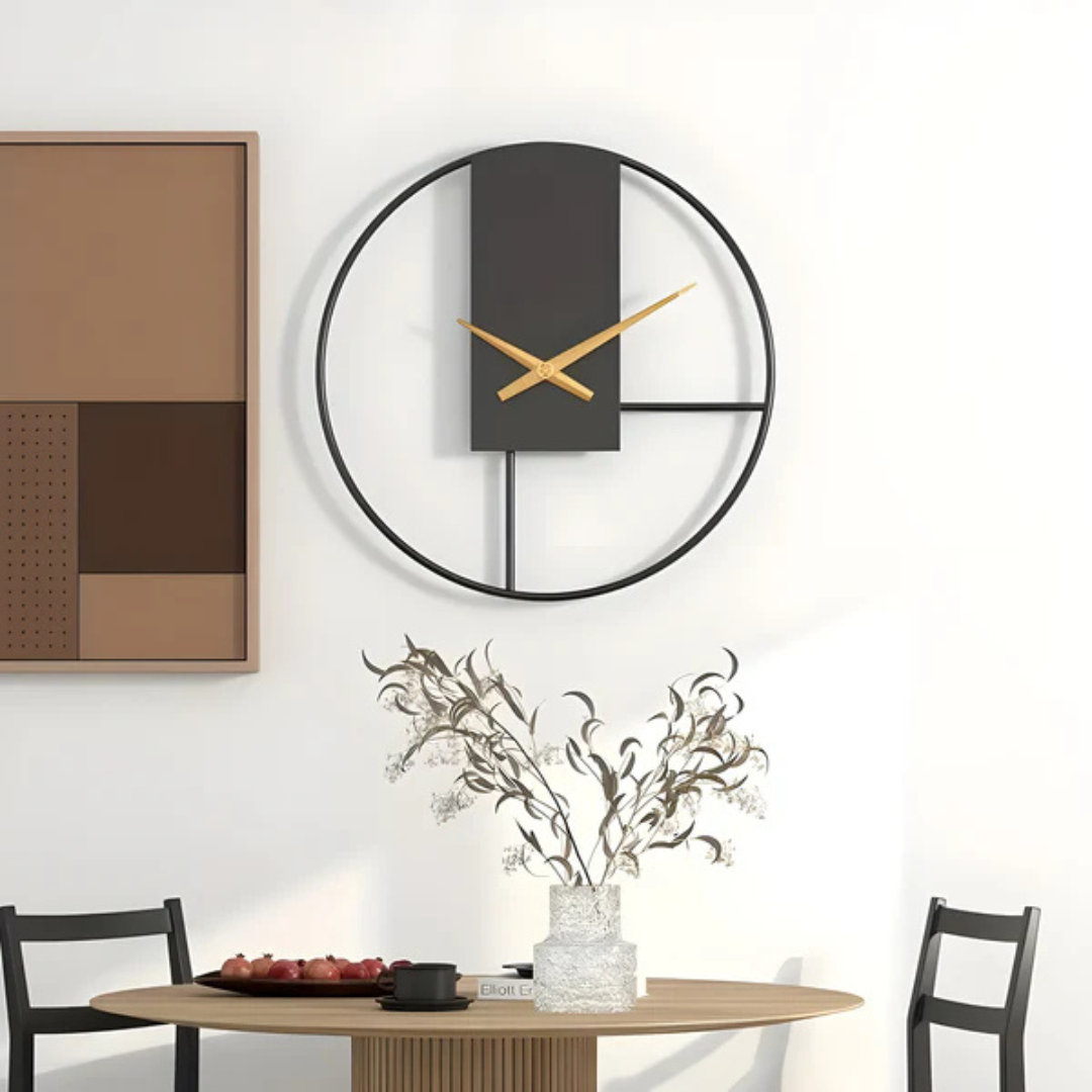 Modern Metal Wall Clock with Silent Quartz