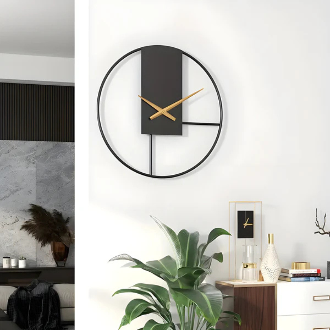 Modern Metal Wall Clock with Silent Quartz