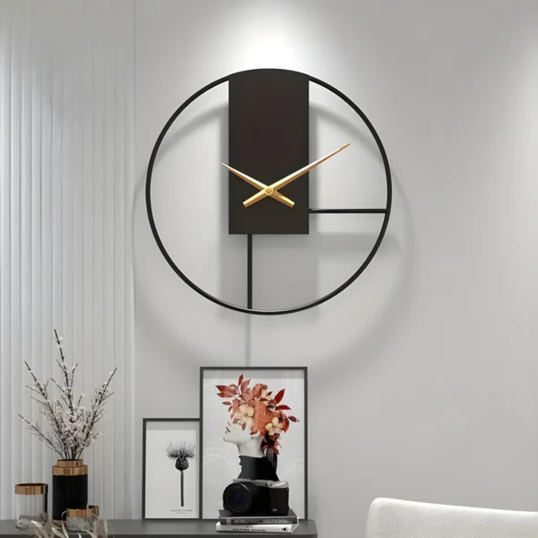 Modern Metal Wall Clock with Silent Quartz