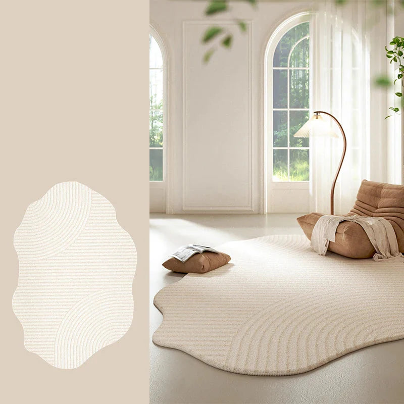 Modern Plush Rug with Irregular Shape