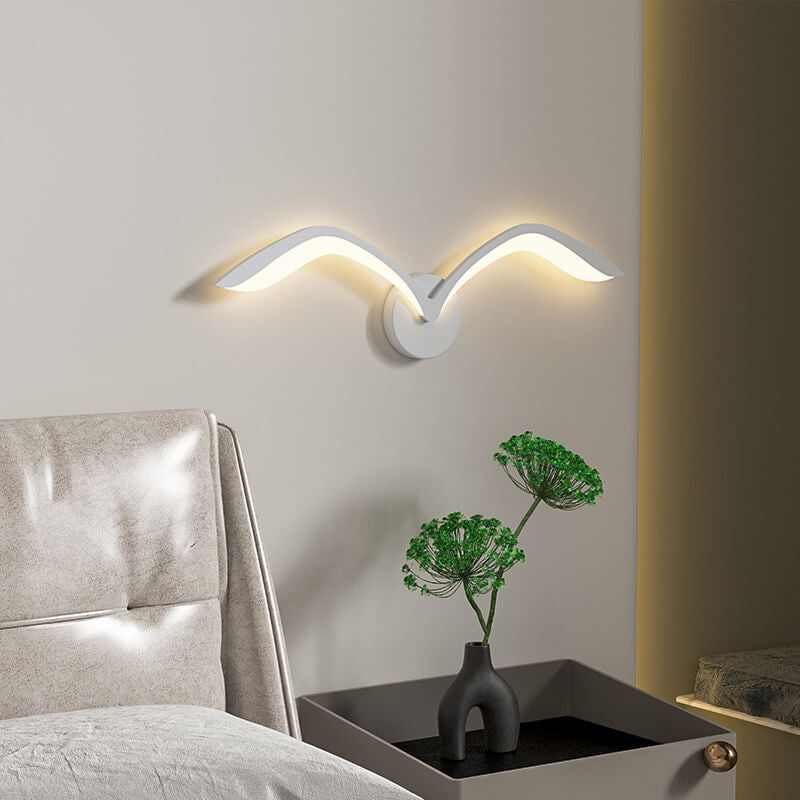 Modern Seagull Wall Sconce with LED Light Bar