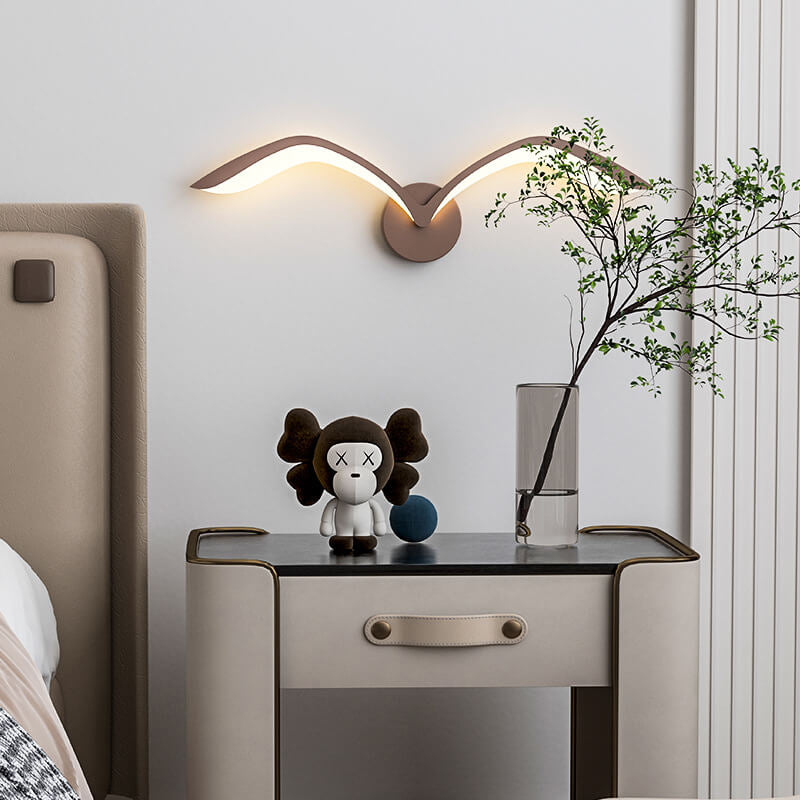 Modern Seagull Wall Sconce with LED Light Bar