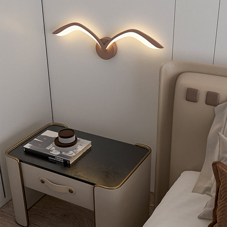 Modern Seagull Wall Sconce with LED Light Bar