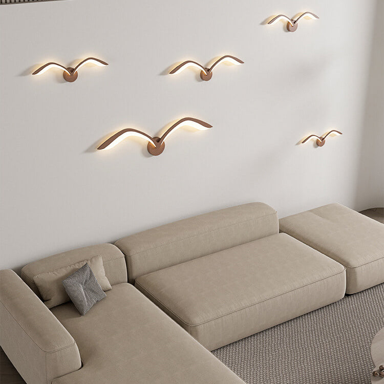 Modern Seagull Wall Sconce with LED Light Bar