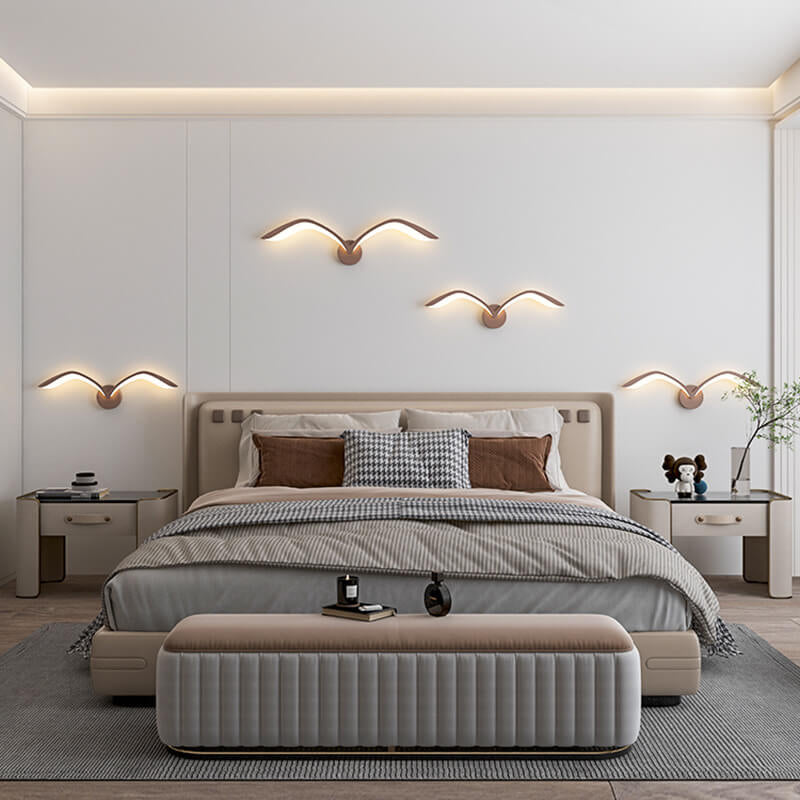 Modern Seagull Wall Sconce with LED Light Bar
