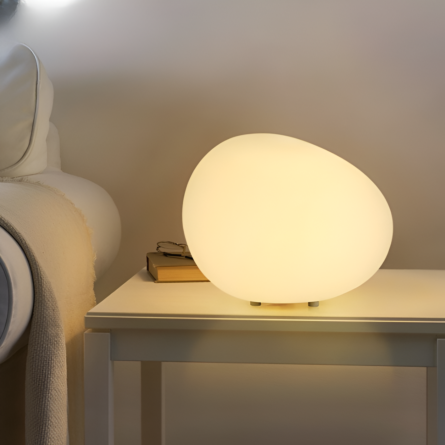 Modern Stone Shape Table Lamp with Soft Glow