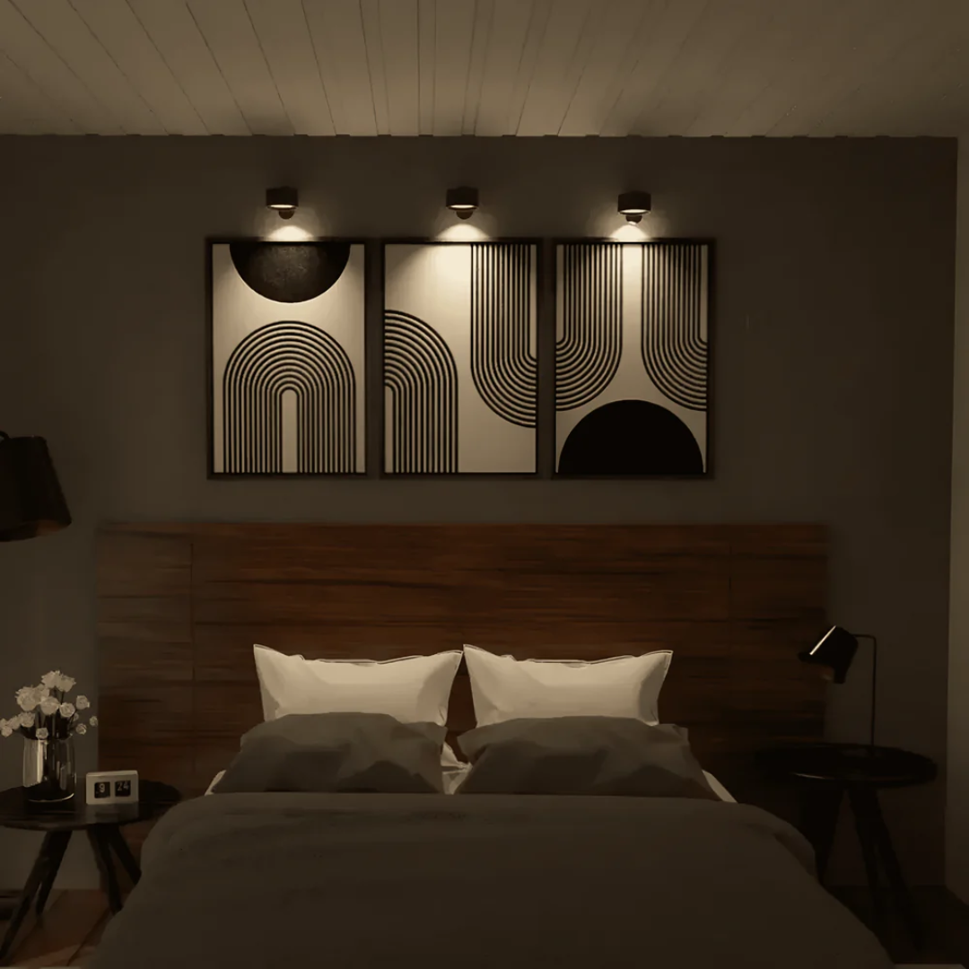 Modern Wall Light with Angled Spotlight Design