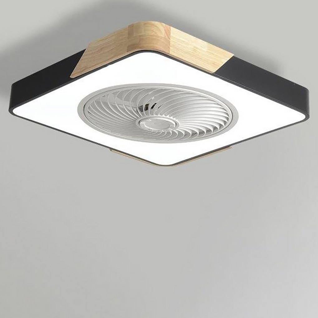 Modern Wood Ceiling Light with Fan and LED