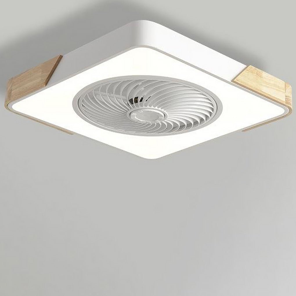 Modern Wood Ceiling Light with Fan and LED