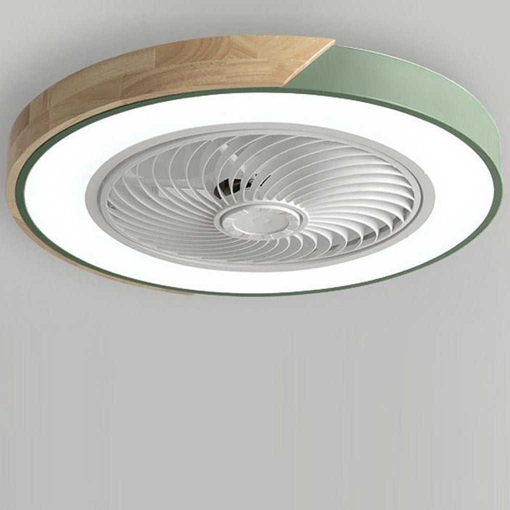 Modern Wood Ceiling Light with Fan and LED