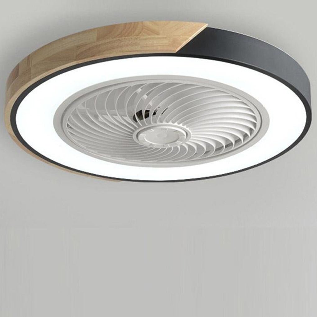 Modern Wood Ceiling Light with Fan and LED