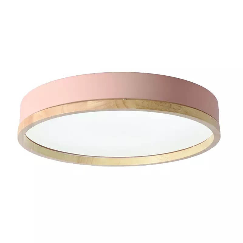 Modern Wood Trim Ceiling Light with LED Flush